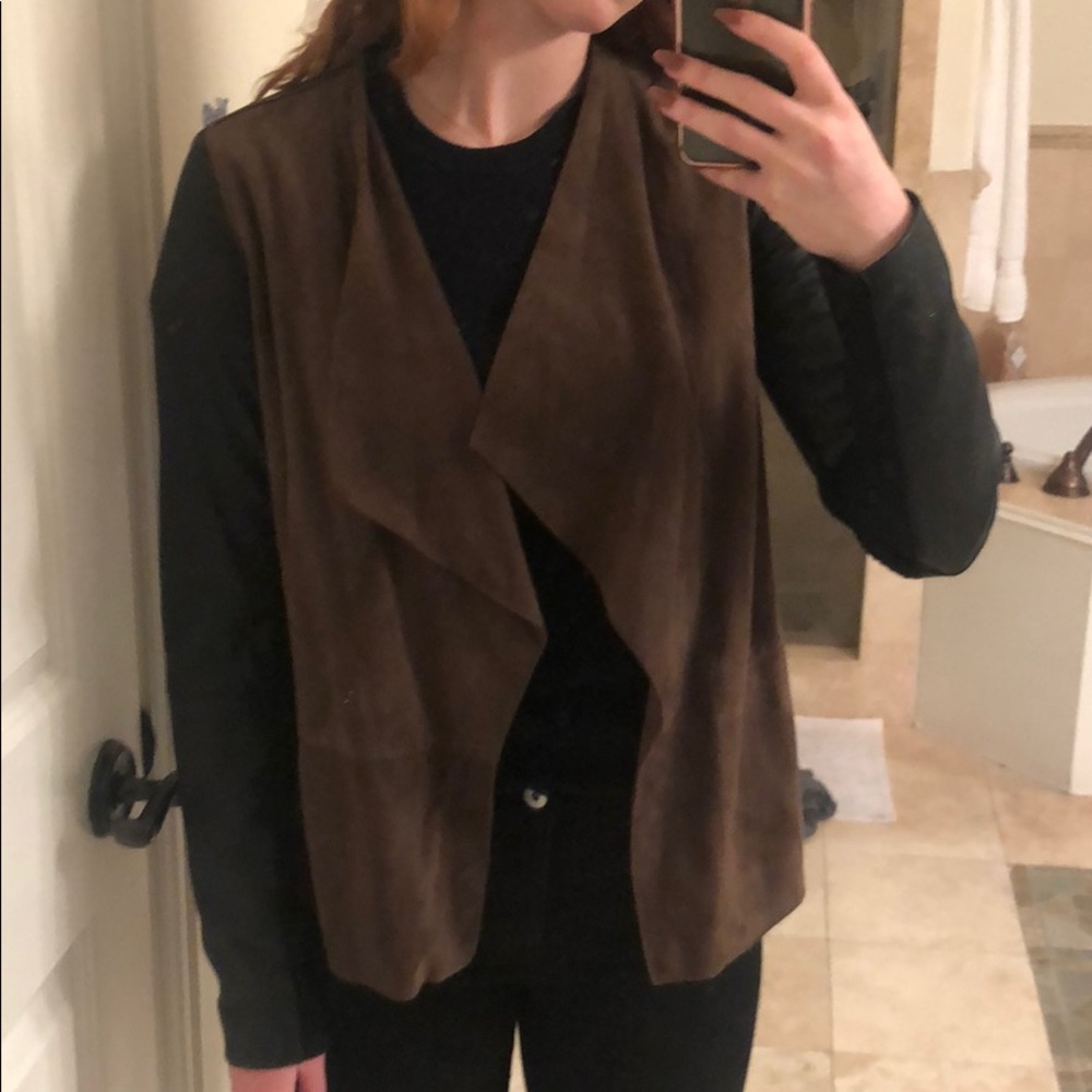 Two tone leather jacket